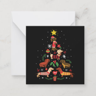 Lustiger Dachshund-Weihnachtsbaum Mitteilungskarte