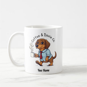 Lustiger Dackel Geschäftsanzug Kaffee  Kaffeetasse