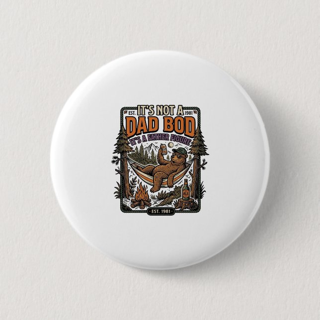 Lustiger Dad Bod Bär Camping Vater Figur Shirt_1 Button (Vorderseite)