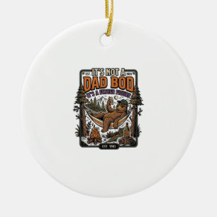Lustiger Dad Bod Bär Camping Vater Figur Shirt_1 Keramik Ornament