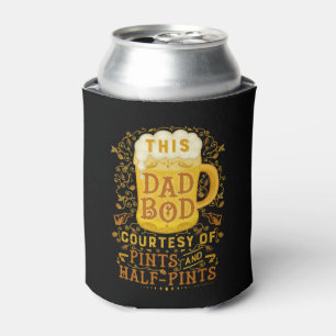 Lustiger Dad-Body-Bier-Pints Vatertag-Monogramm Dosenkühler