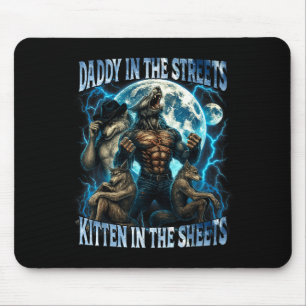 Lustiger Daddy In Den Straßen-Kätzchen In Den Lake Mousepad