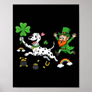 Lustiger dalmatiner Klee St. Patricks Day Damen He Poster