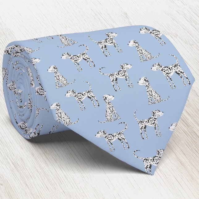 Lustiger dalmatinischer Hund Hellblau Krawatte (Fun Dalmatian dog neck tie for animal and puppy lovers. Perfect for Fathers Day.)