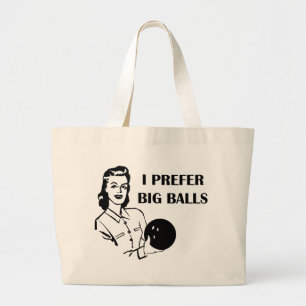 Lustiger Damen-Bowling bevorzuge ich große Bälle Jumbo Stoffbeutel
