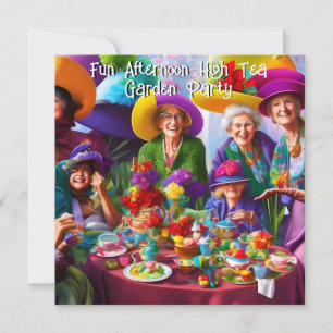Lustiger Damen-Nachmittags-High-Tea-Gartenparty Einladung