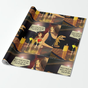 Lustiger Damenabend mit T-Rex  Geschenkpapier