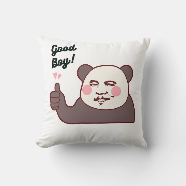 Lustiger Daumen Hoch Panda Meme Kissen (Vorderseite)