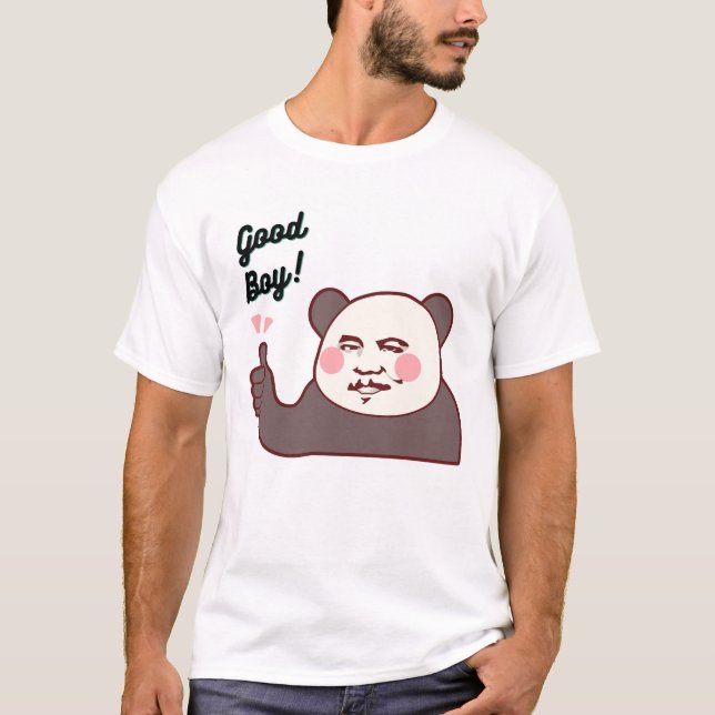 Lustiger Daumen Hoch Panda Meme T-Shirt (Vorderseite)