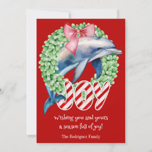 Lustiger Delphin Kranz Freude Weihnachten Feiertag