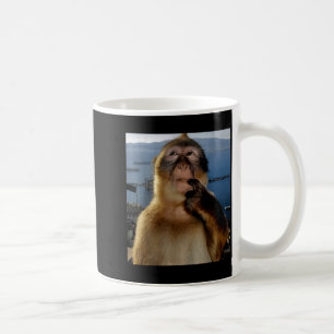 Lustiger denkender Affe Meme neugieriger Affe Brai Kaffeetasse