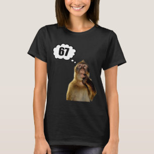 Lustiger denkender Affe Meme Sechs Sieben 6 7 Meme T-Shirt