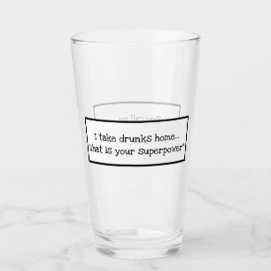 Lustiger Designierter Fahrer Superheld Typografie Glas
