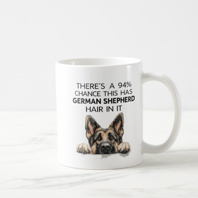 Lustiger Deutsche-Schäferhund-Becher, Es besteht e Kaffeetasse (Rechts)