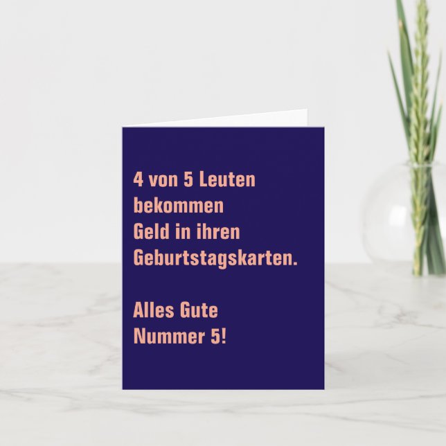 Lustiger deutscher humorvoller Witz Karte (Vorderseite)