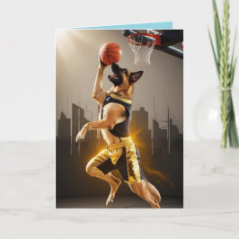 Lustiger Deutscher Schäferhund Basketball Karte