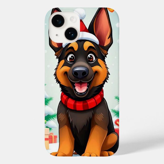 Lustiger Deutscher Schäferhund Festliches Weihnach Case-Mate iPhone Hülle (Rückseite)