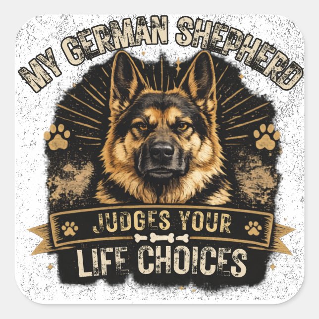 Lustiger Deutscher Schäferhund GSD Aufkleber (Vorderseite)