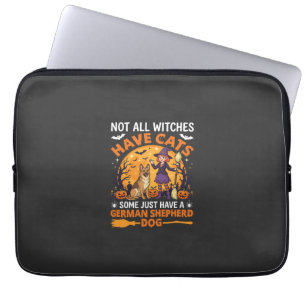 Lustiger Deutscher Schäferhund Halloween Hexe Hund Laptopschutzhülle