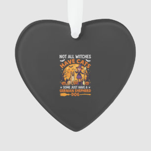 Lustiger Deutscher Schäferhund Halloween Hexe Hund Ornament