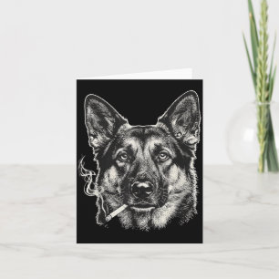 Lustiger Deutscher Schäferhund-Meme Hund raucht Zi Karte
