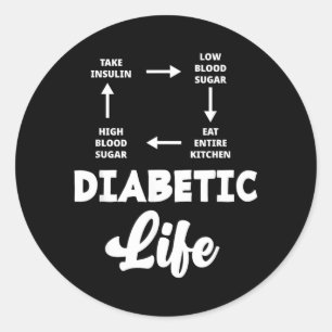 Lustiger Diabetiker Typ-1-Diabetes T1D-Diabetes Runder Aufkleber