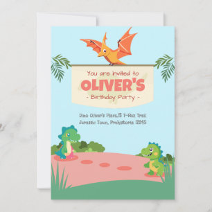 Lustiger Dino-Spielplatz-Geburtstag  Einladung