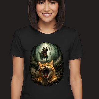Lustiger Dinosaurier brüllender T-Rex & schreiende Tri-Blend Shirt