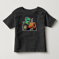 Lustiger Dinosaurier fährt Traktor Dino Power