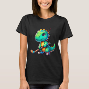 Lustiger Dinosaurier Feldhockeyspieler Cooles Team T-Shirt