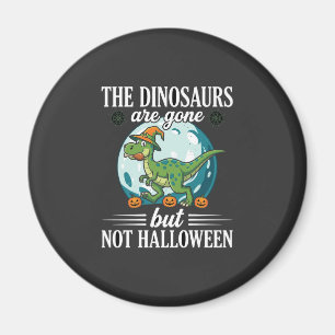 Lustiger Dinosaurier Halloween Hexe Grafik Magnet