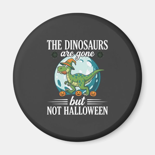 Lustiger Dinosaurier Halloween Hexe Grafik Magnet (Vorne)