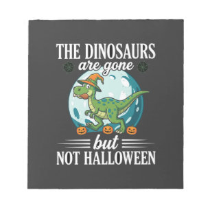 Lustiger Dinosaurier Halloween Hexe Grafik Notizblock
