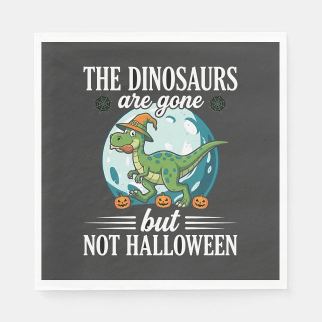 Lustiger Dinosaurier Halloween Hexe Grafik Serviette (Vorderseite)