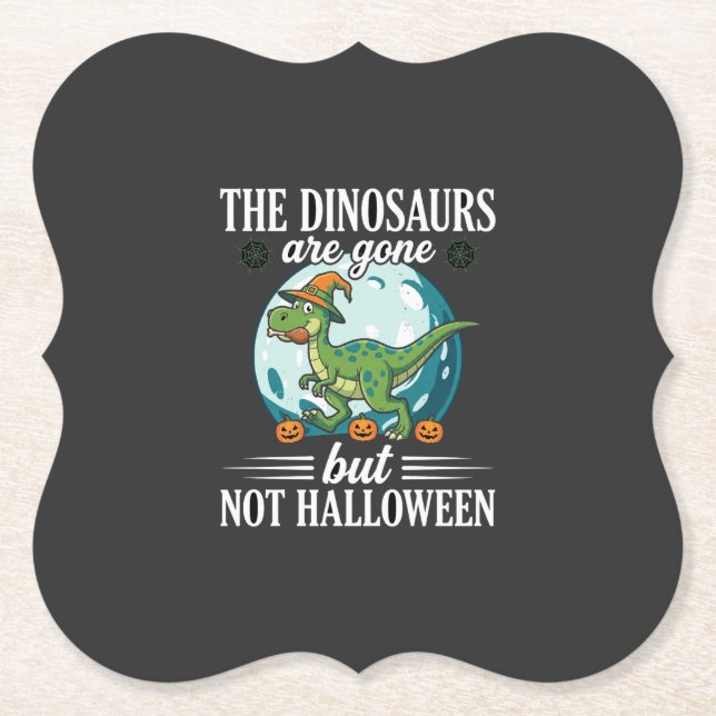 Lustiger Dinosaurier Halloween Hexe Grafik Untersetzer (Vorderseite)