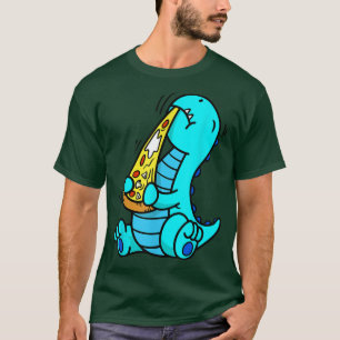 Lustiger Dinosaurier isst Pizza Fast Food T-Rex Li T-Shirt