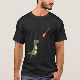 Lustiger Dinosaurier Meteor Minimalistischer Prähi T-Shirt