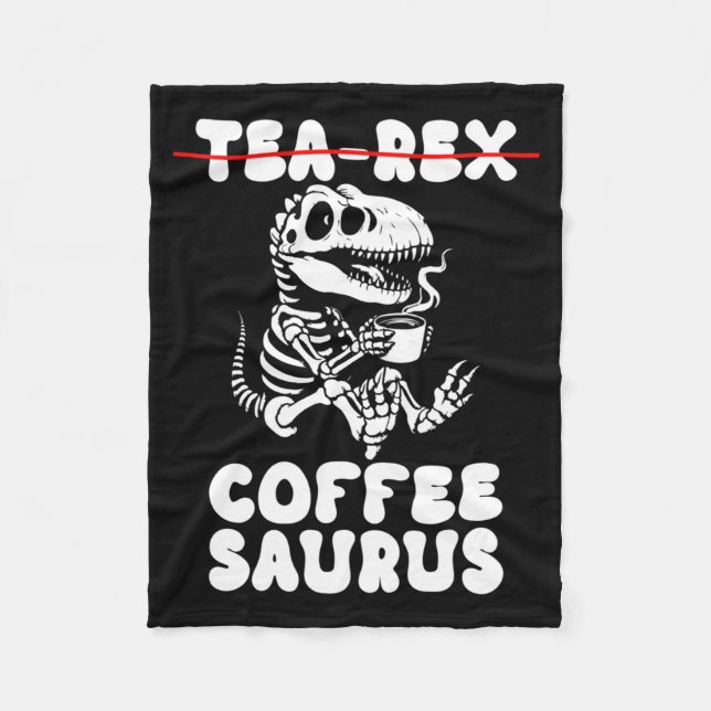 Lustiger Dinosaurier-Skelett-Kostüm Goth Tea-Rex Fleecedecke (Vorderseite)