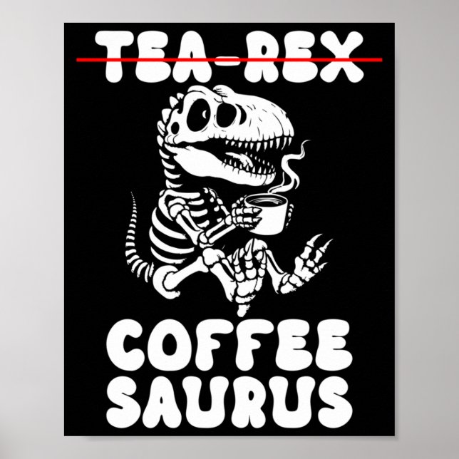 Lustiger Dinosaurier-Skelett-Kostüm Goth Tea-Rex Poster (Vorne)