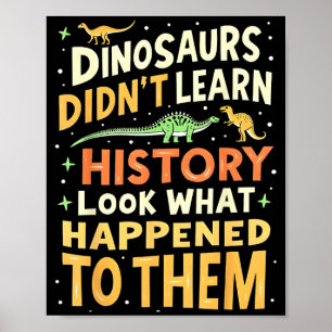 Lustiger Dinosaurier Sozialkunde Lehrer Schüler Ki Poster