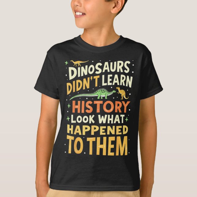 Lustiger Dinosaurier Sozialkunde Lehrer Schüler Ki T-Shirt (Vorderseite)