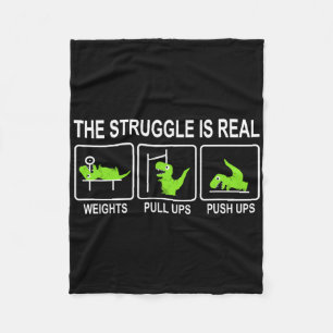 Lustiger Dinosaurier Sport Fitnessstudio Bankdrück Fleecedecke