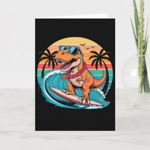 Lustiger Dinosaurier-Surfboard-Strand-Sommer-Surfe Karte