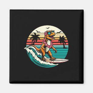 Lustiger Dinosaurier Surfboard Strand Sommer Surfe Magnet