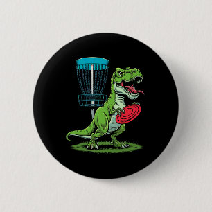 Lustiger Dinosaurier T-Rex Disc-Golf-Spieler Sket Button