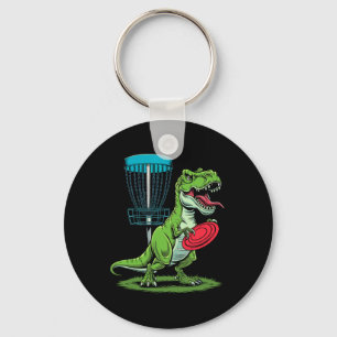 Lustiger Dinosaurier T-Rex Disc-Golf-Spieler Sket  Schlüsselanhänger