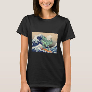 Lustiger Dinosaurier, T Rex Surfen, Dinosaurier Ku T-Shirt