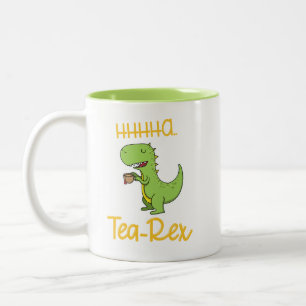 Lustiger Dinosaurier Tee Rex Tyrannosaurus Geburts Zweifarbige Tasse