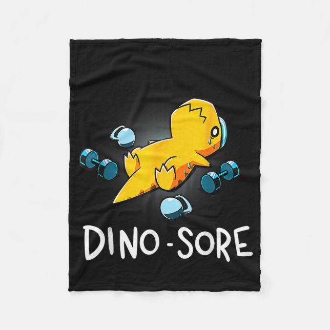 Lustiger Dinosaurier-Workout-Fitnessstudio Krafttr Fleecedecke (Vorderseite)