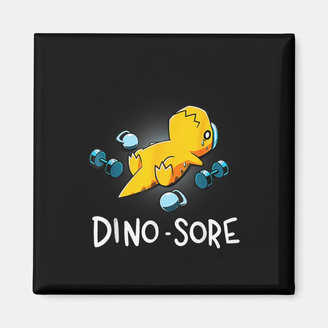 Lustiger Dinosaurier-Workout-Fitnessstudio Krafttr Magnet (Vorne)
